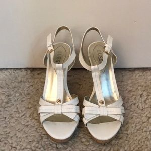 GUESS white wedges